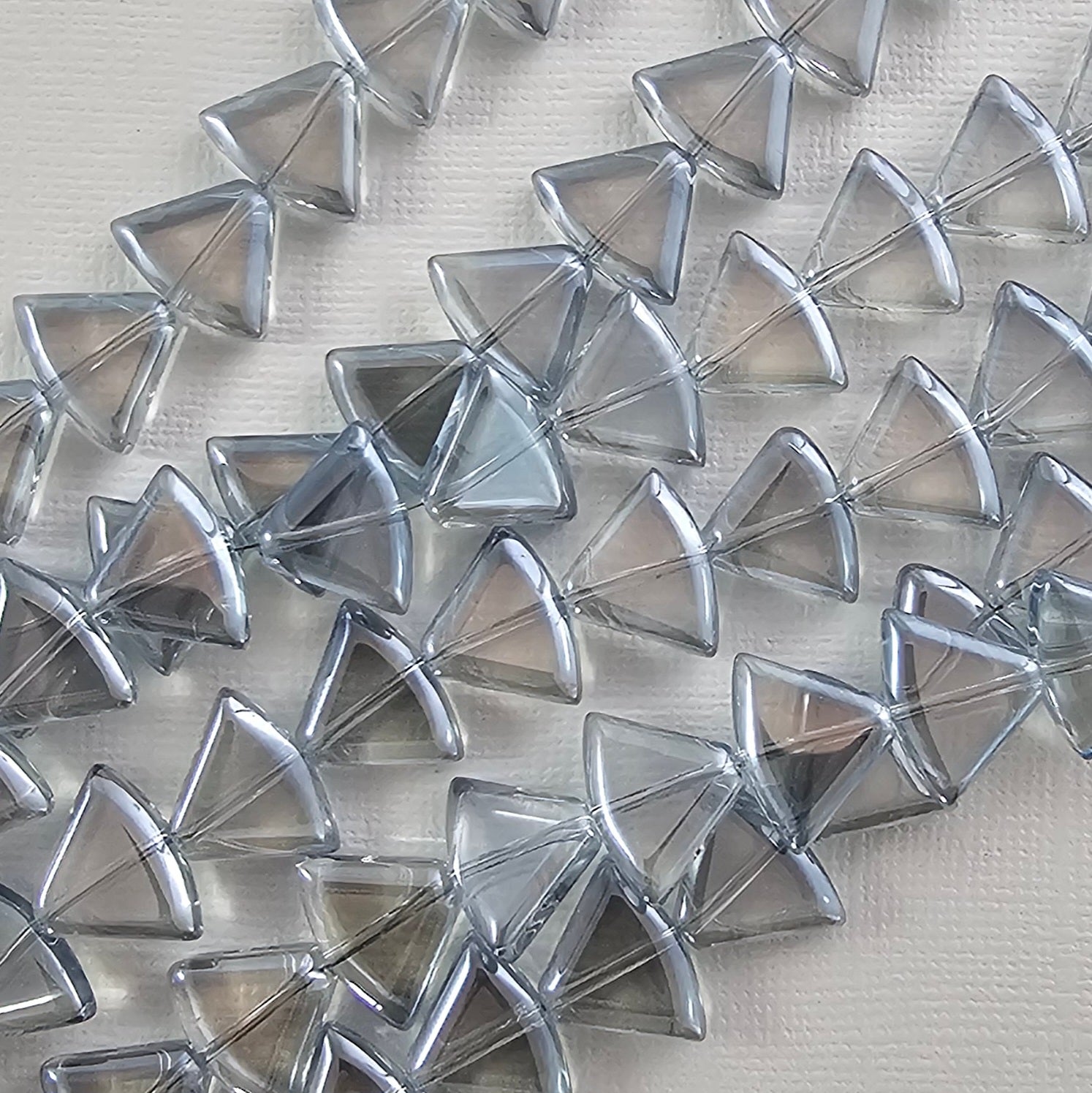 12x16mm Light Blue Luster Rounded Triangles