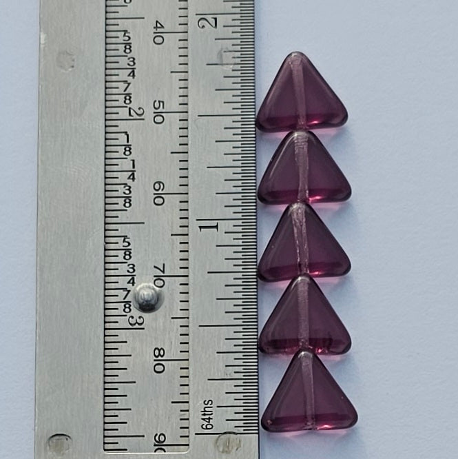10mm Triangle Transparent Amethyst