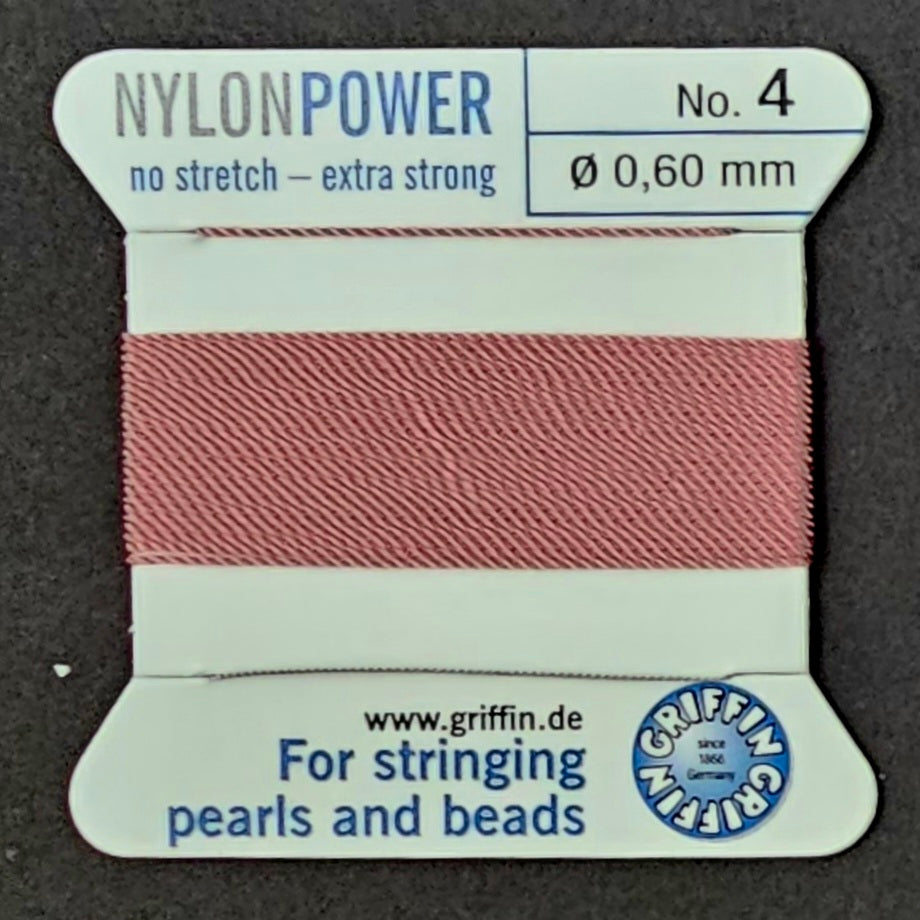 Griffin Nylon - Dark Pink - 2 Meters with Needle