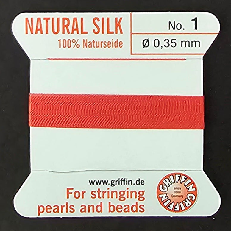 Griffin Silk - Coral - 2 Meters with Needle