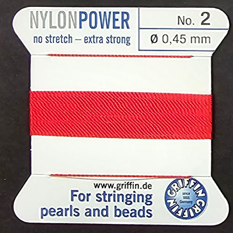 Griffin Nylon - Red - 2 Meters with Needle