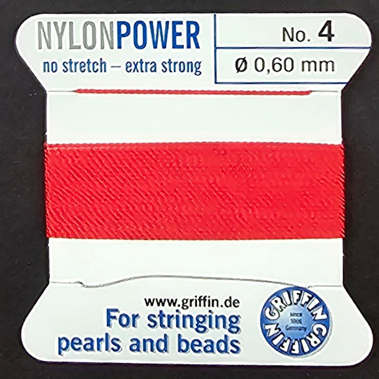 Griffin Nylon - Red - 2 Meters with Needle