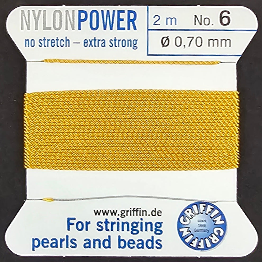 Griffin Nylon - Amber - 2 Meters with Needle