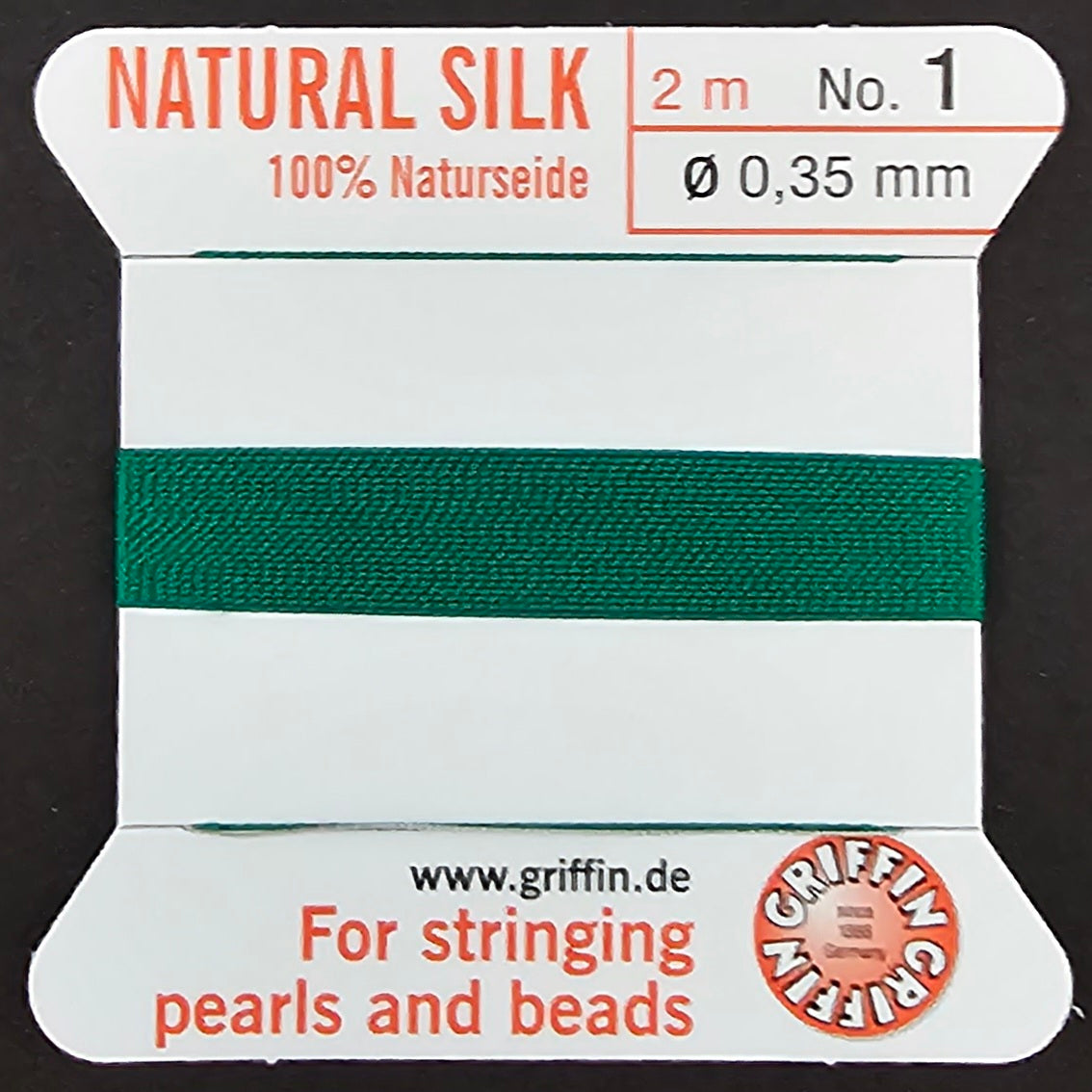 Griffin Silk - Green - 2 Meters with Needle
