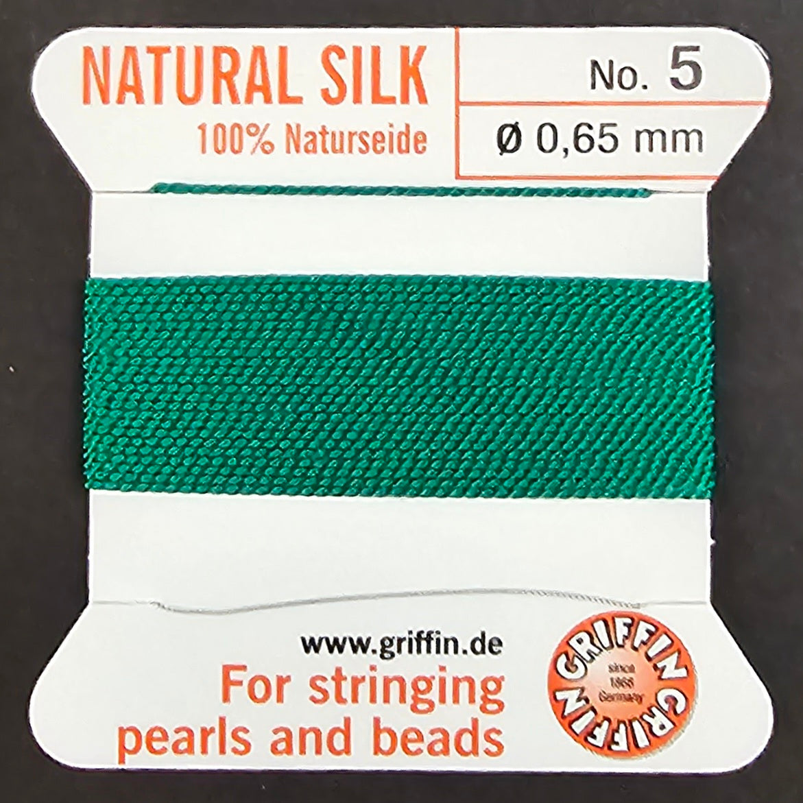 Griffin Silk - Green - 2 Meters with Needle