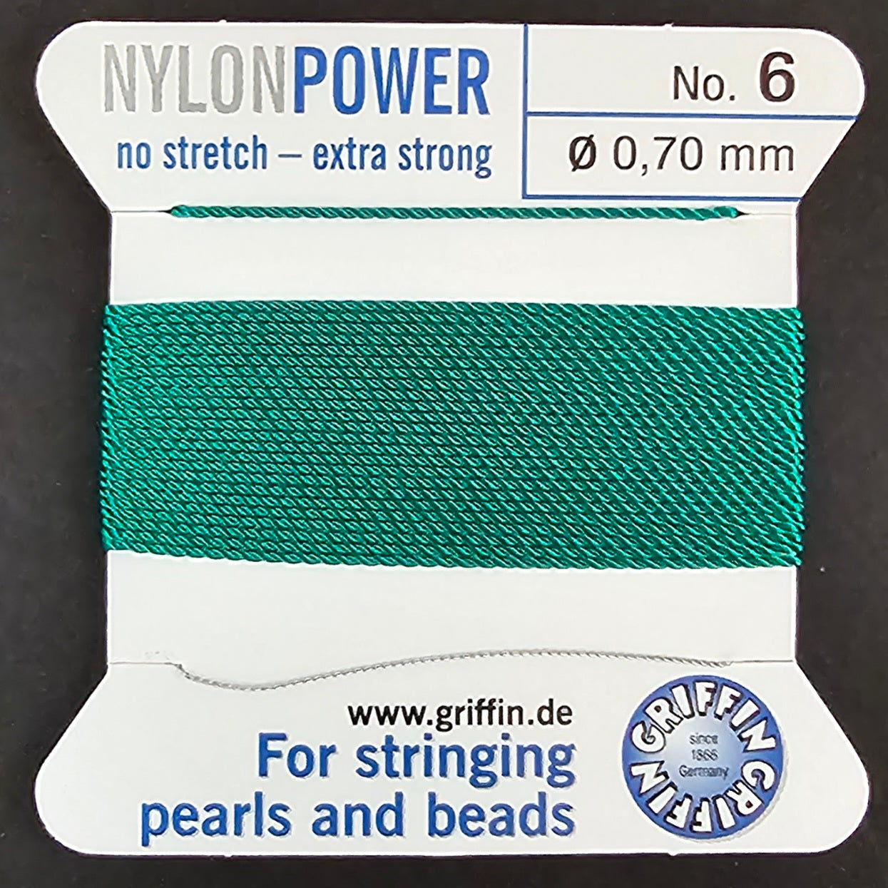 Griffin Nylon - Green - 2 Meters with Needle