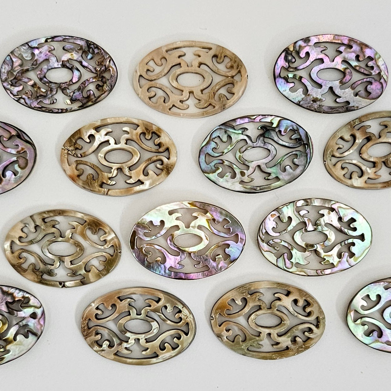 20x30mm Oval Abalone with Cutouts