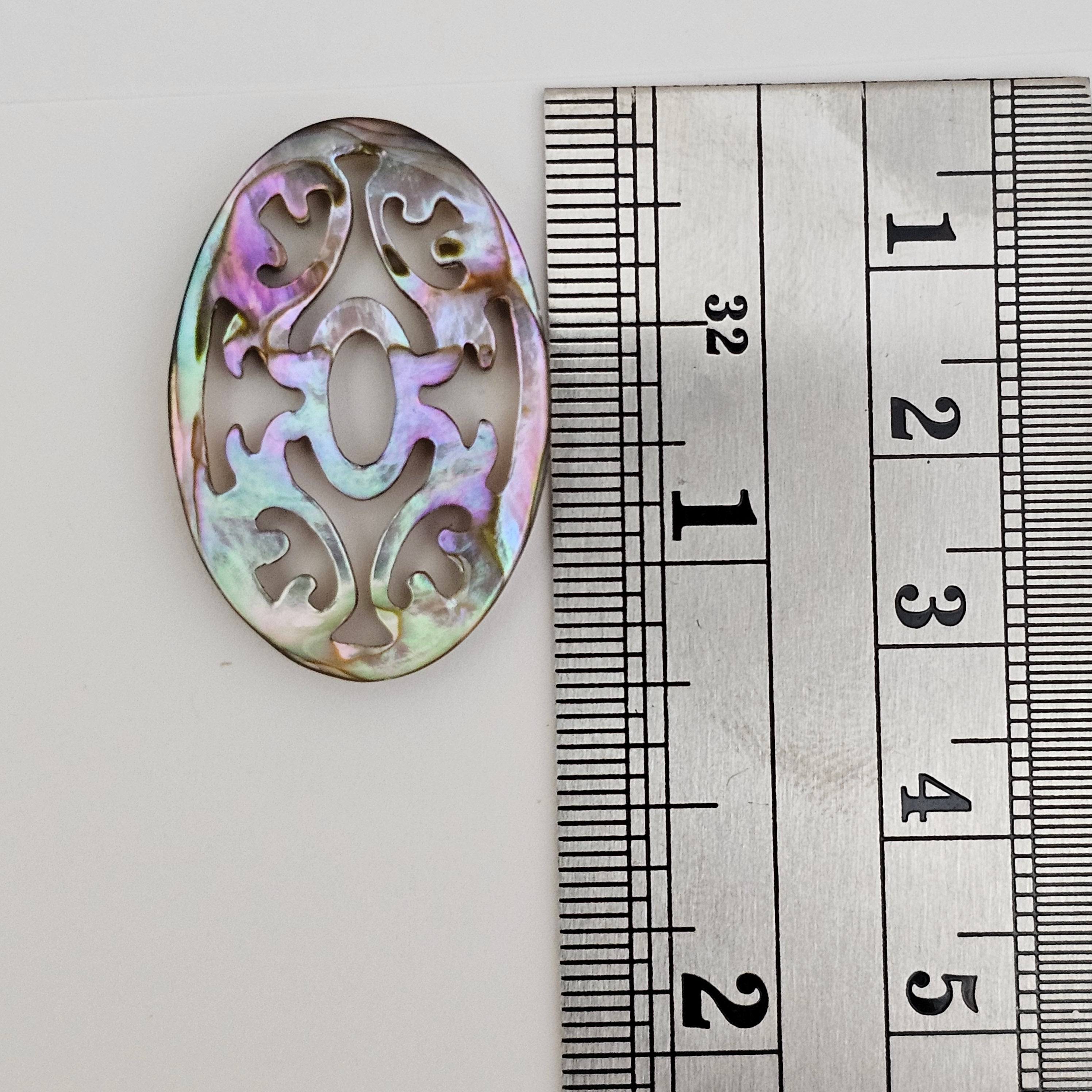 20x30mm Oval Abalone with Cutouts