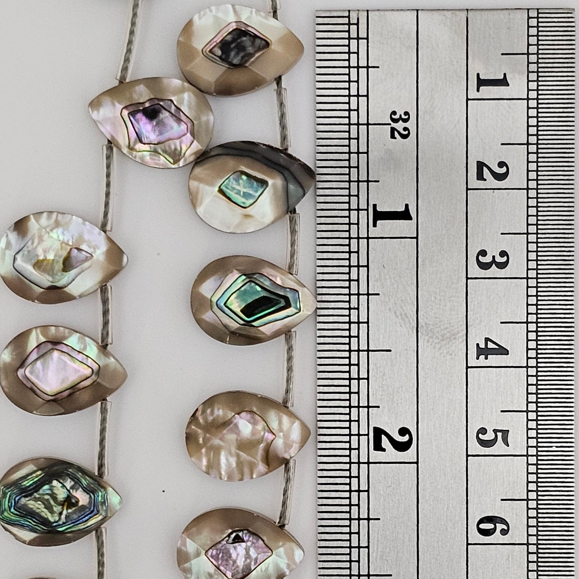 10x14mm Faceted Abalone Briolettes - North American