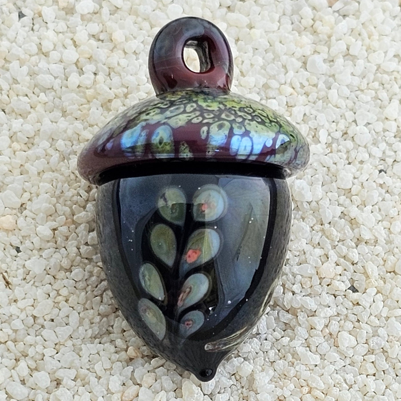 Handmade Lampwork Acorn #89