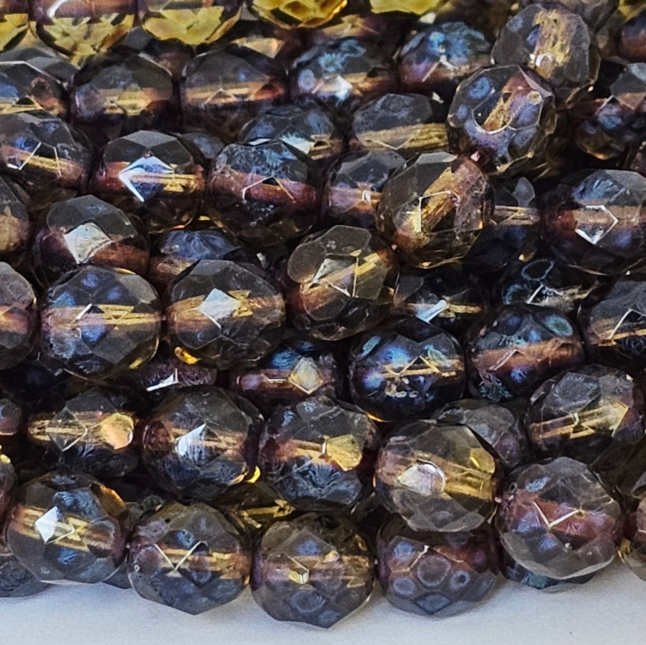 8mm - Black Diamond Picasso - Fire Polished