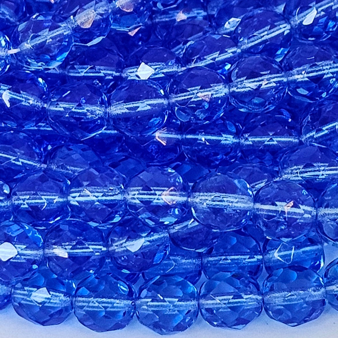 8mm - Medium Sapphire - Fire Polished