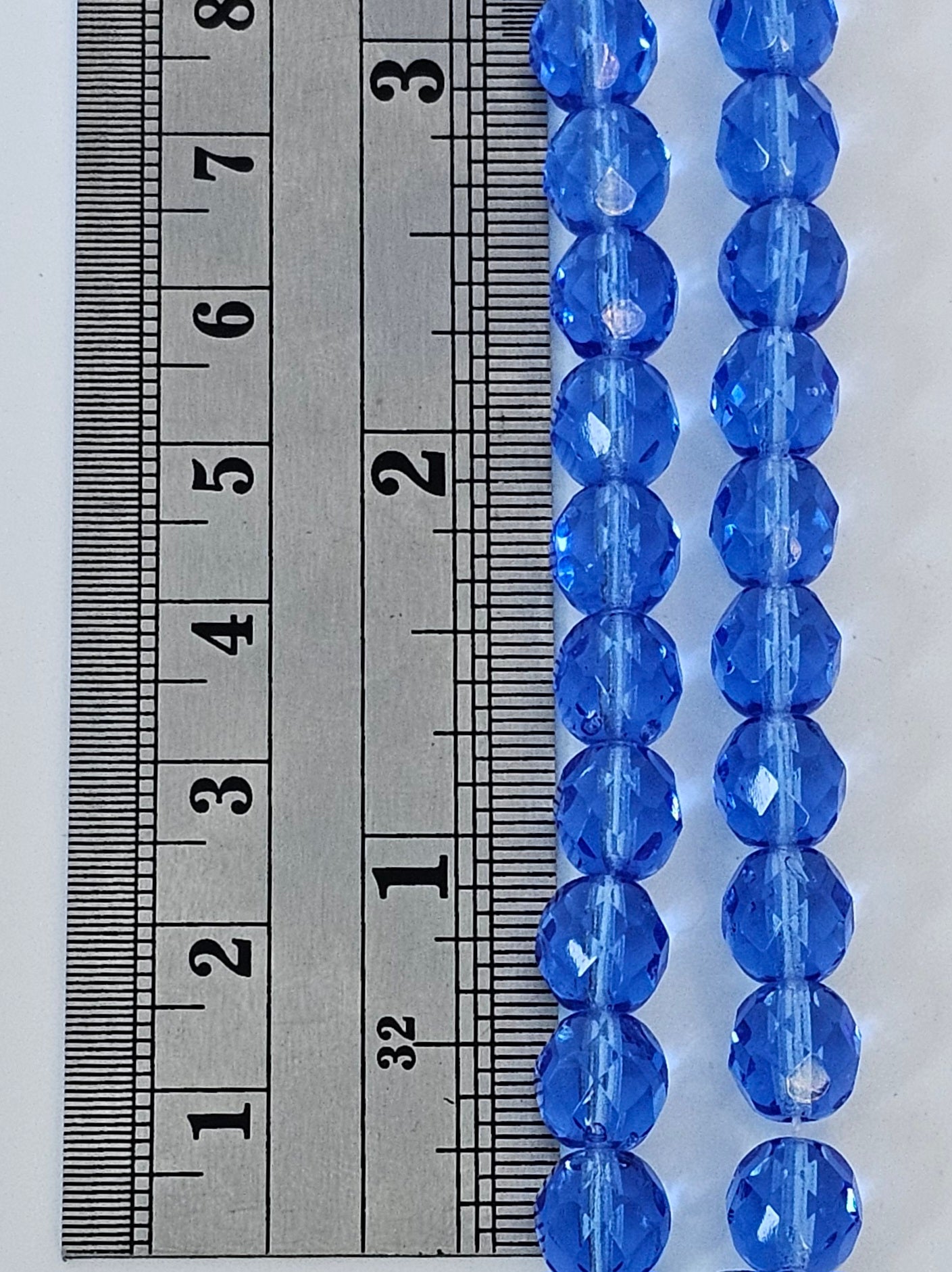 8mm - Medium Sapphire - Fire Polished