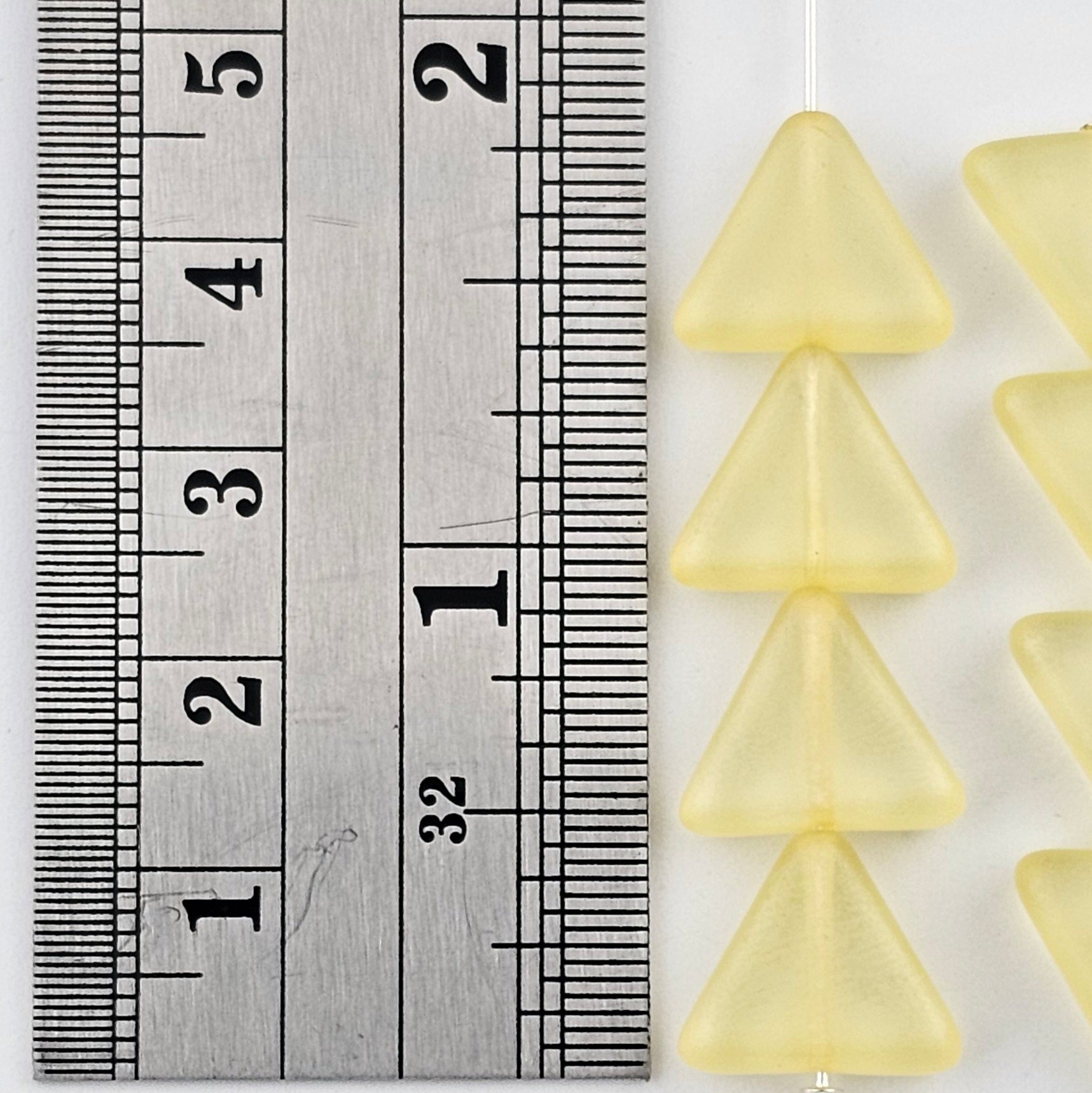 12mm Matte Yellow Luster Triangles