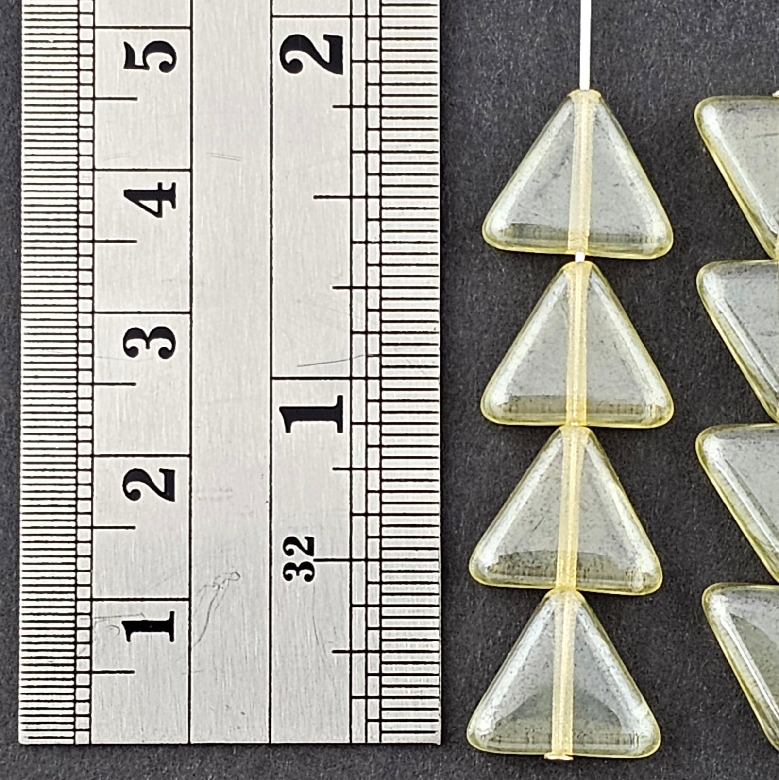 12mm Yellow Luster Triangles