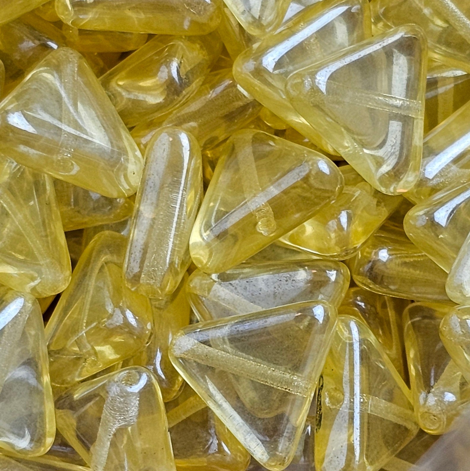 12mm Yellow Luster Triangles