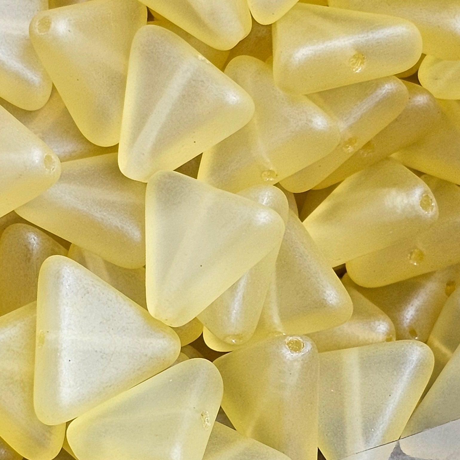 12mm Matte Yellow Luster Triangles