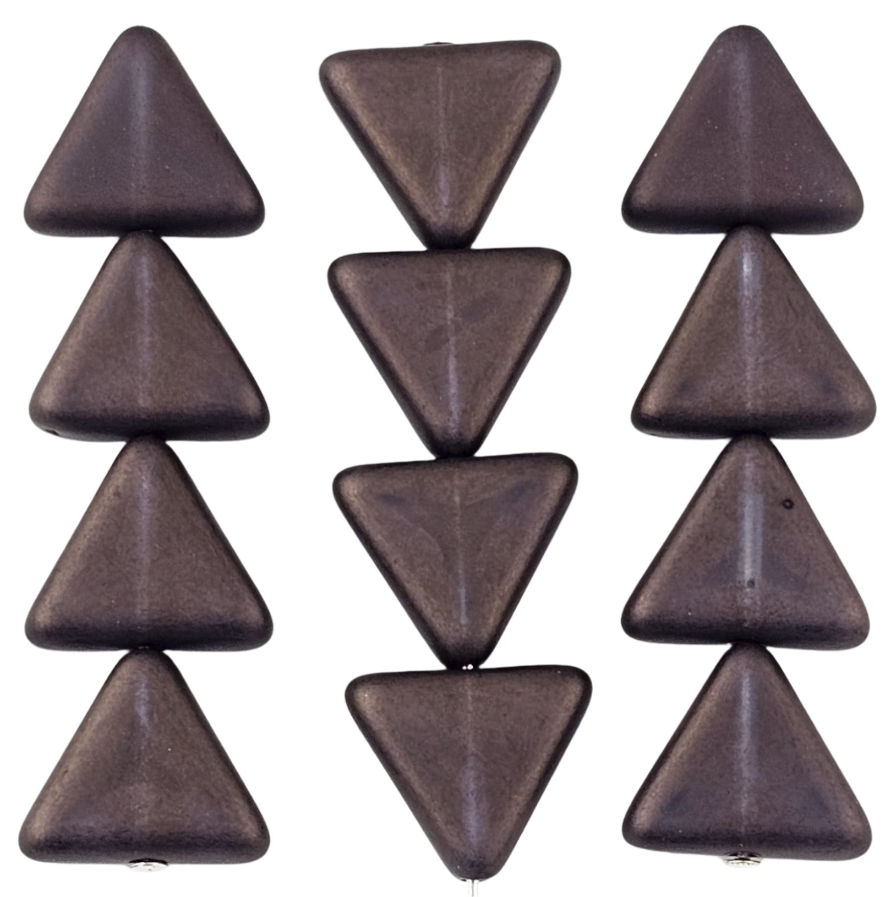 12mm Matte Purple Luster Triangles