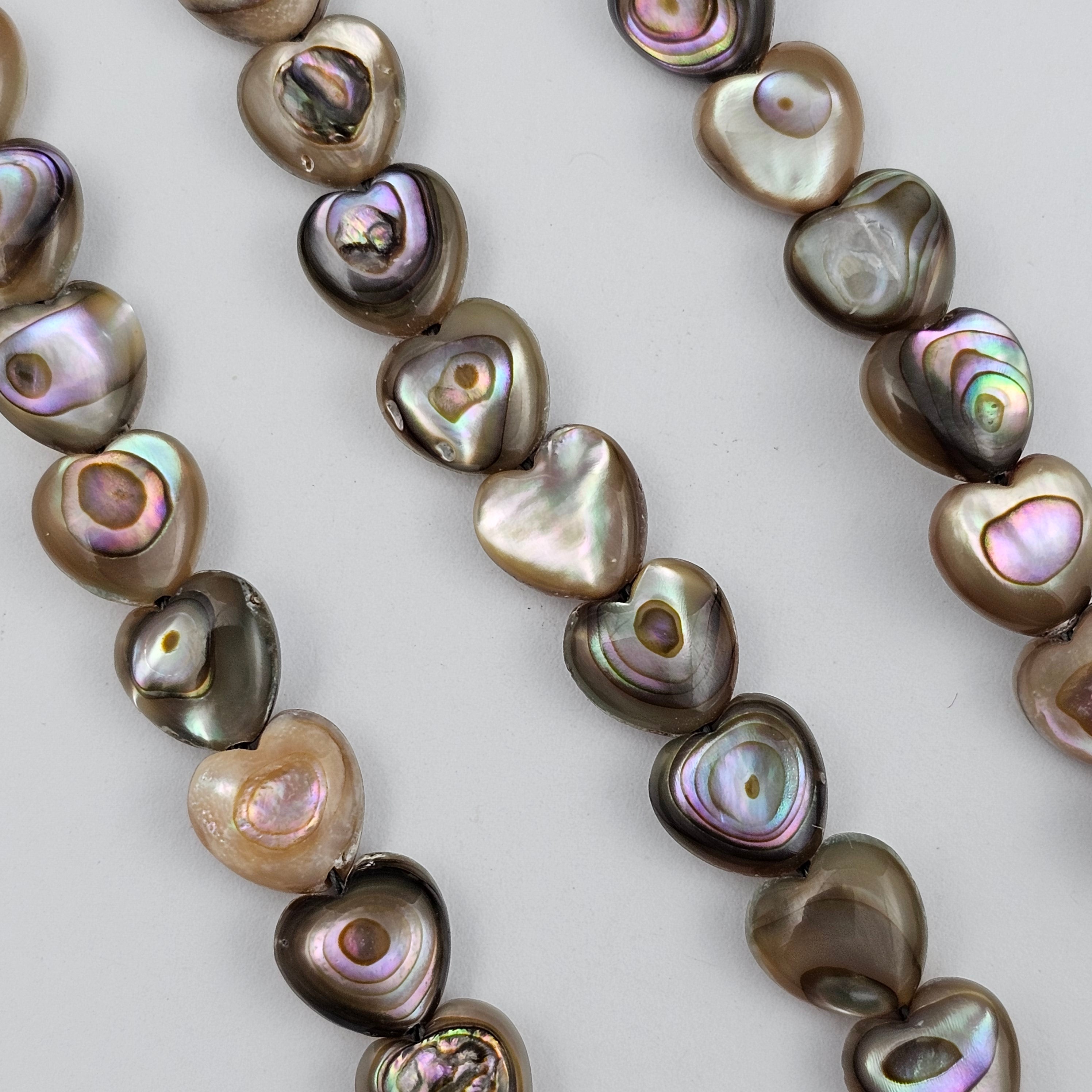 8mm Abalone Puffy Hearts - North American
