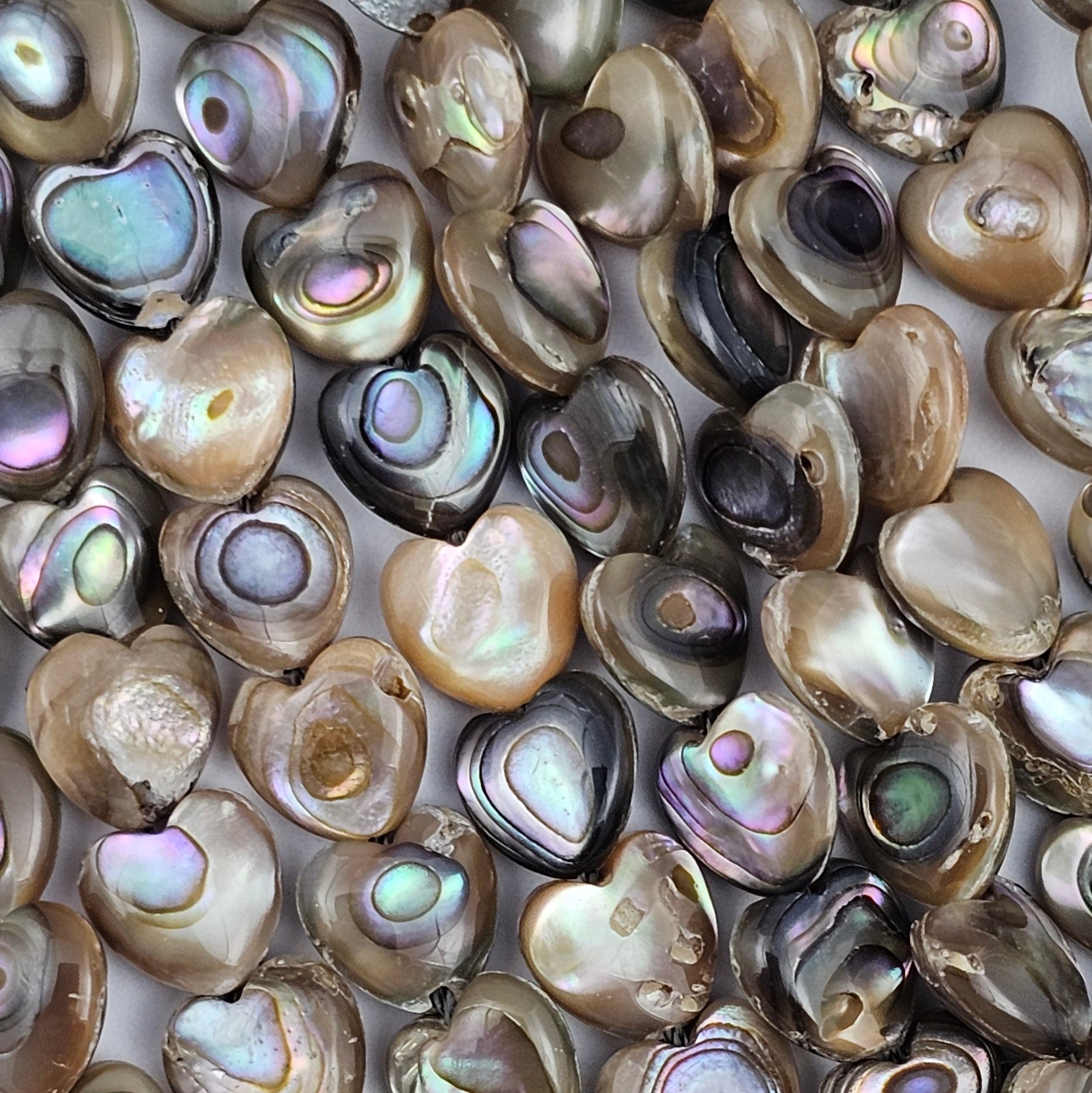 8mm Abalone Puffy Hearts - North American