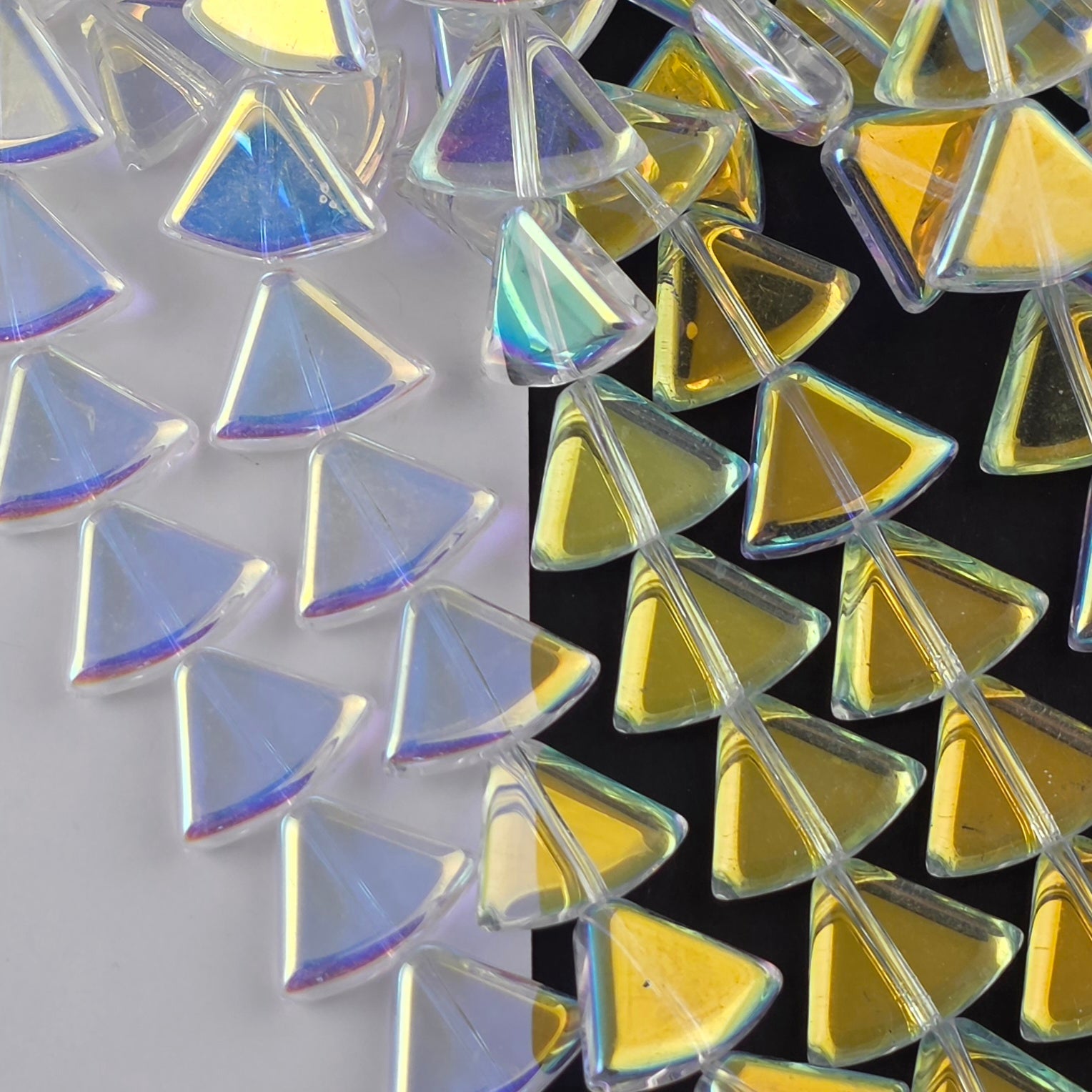12x15mm Crystal AB - Rounded Triangles