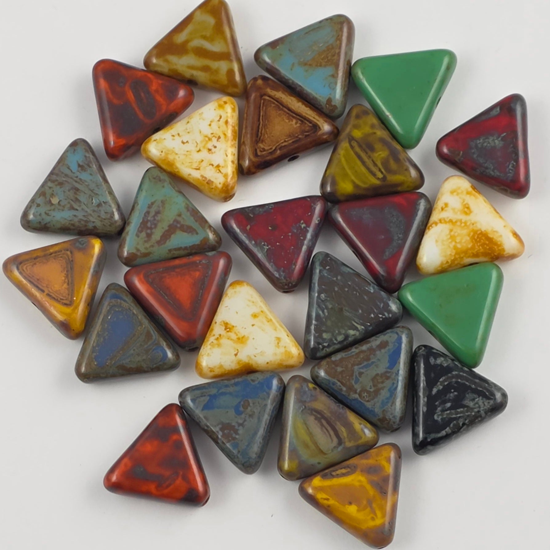 12mm Opaque Picasso Mix Triangle