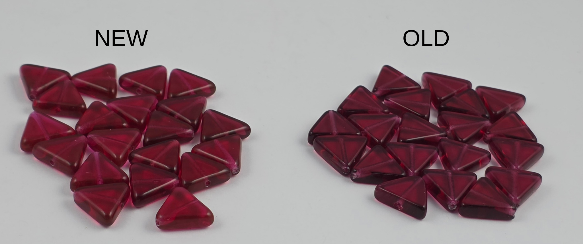 12mm Fuchsia Transparent Triangle - NEW BATCH