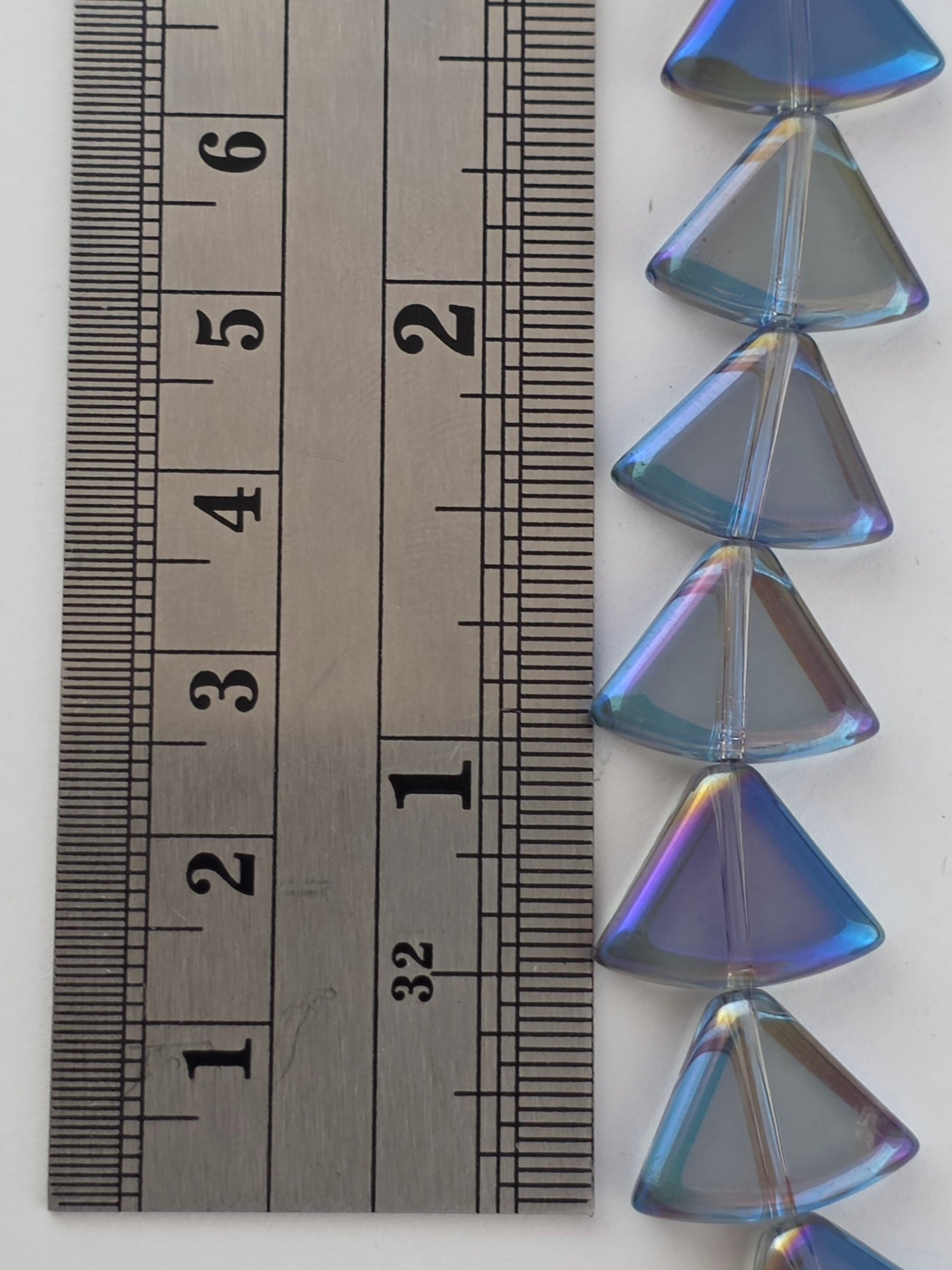 12x15mm Blue Purple Rainbow - Rounded Triangles