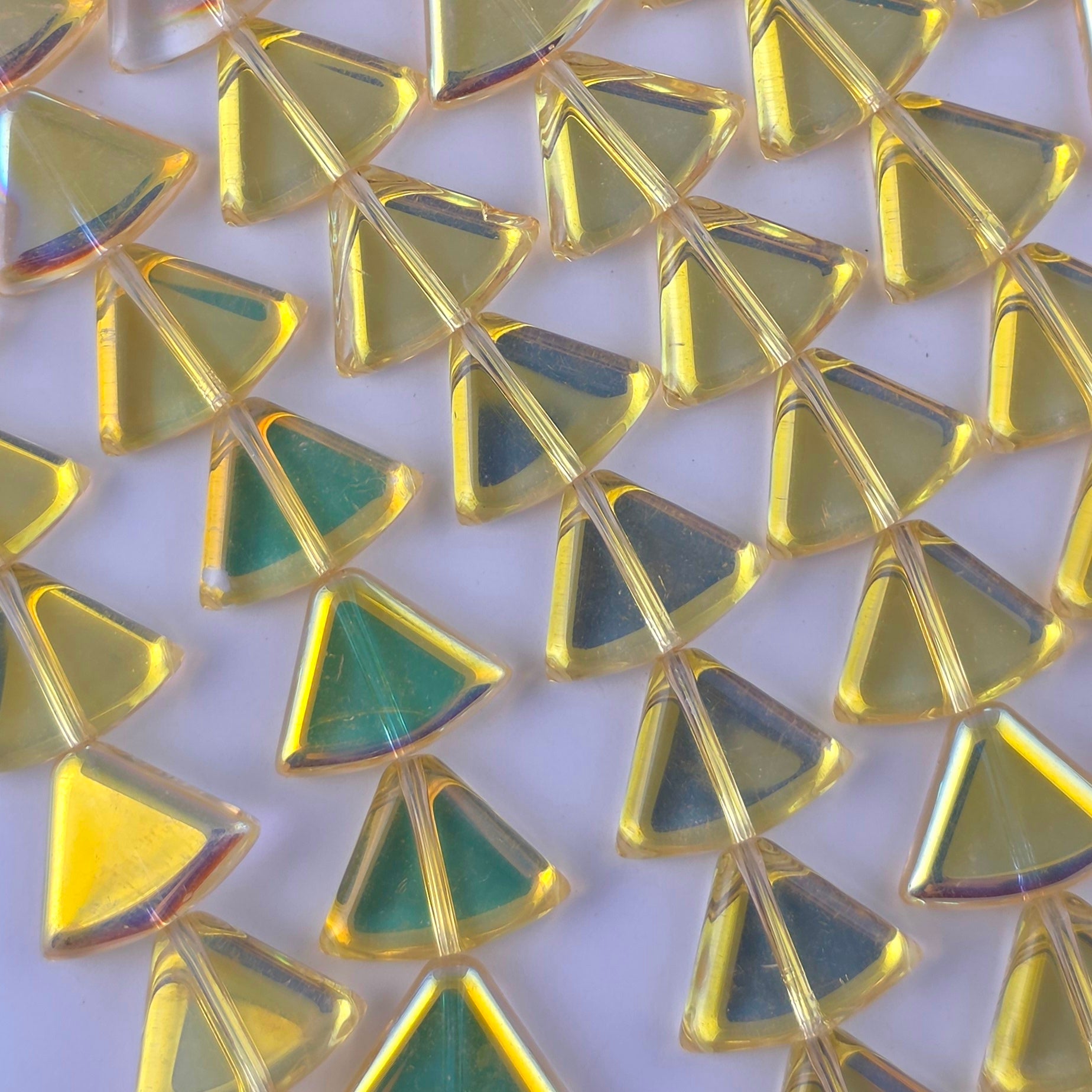 12x15mm Yellow Luster - Rounded Triangles