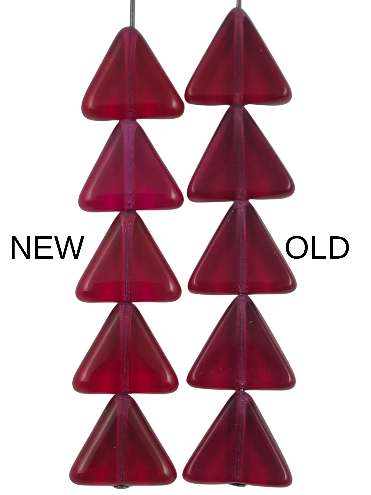 12mm Fuchsia Transparent Triangle - NEW BATCH