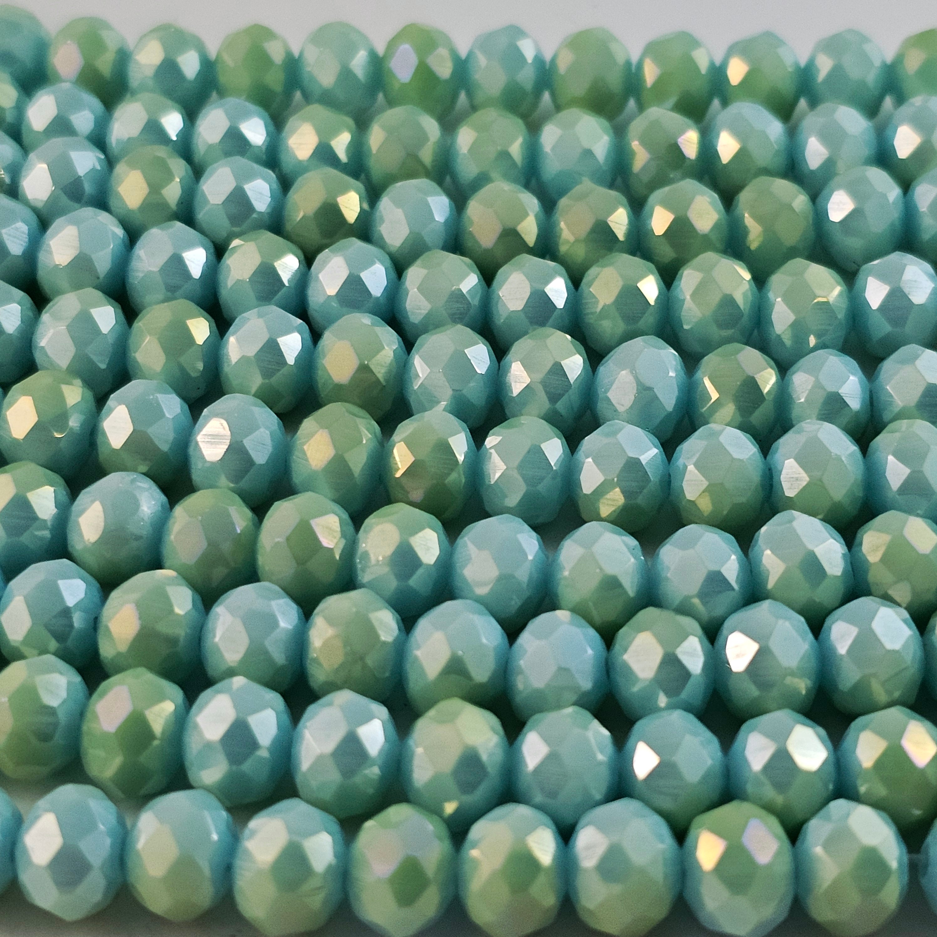 6x8mm Crystal Rondelles - Mint with Luster