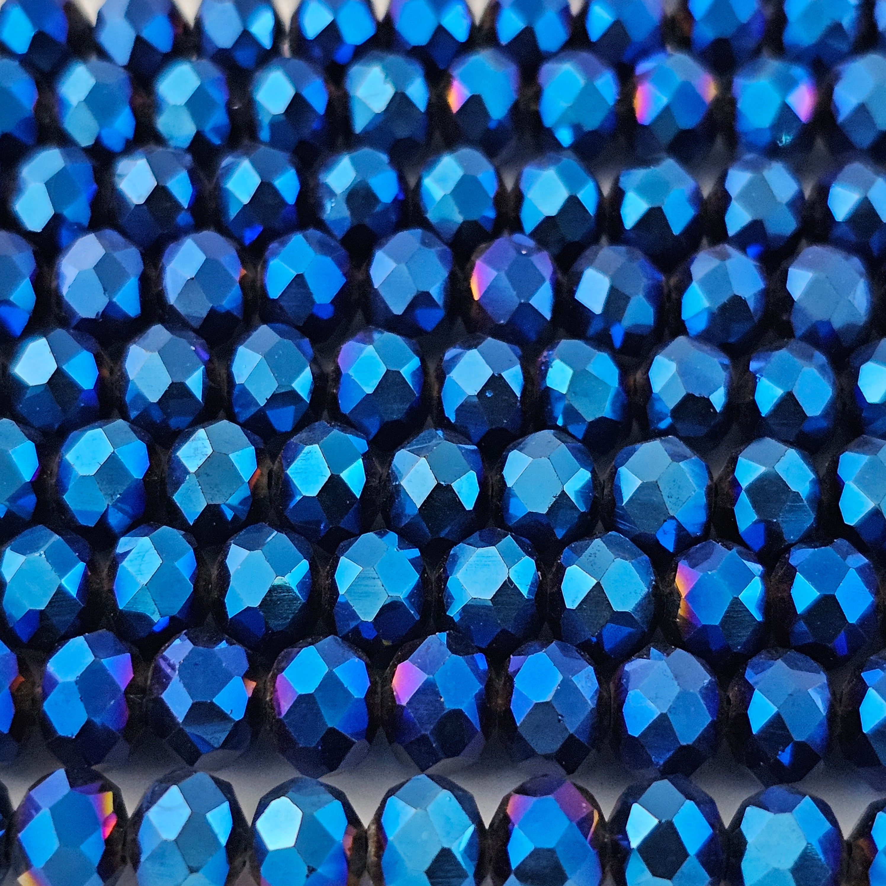 6x8mm Crystal Rondelles - Blue Metallic