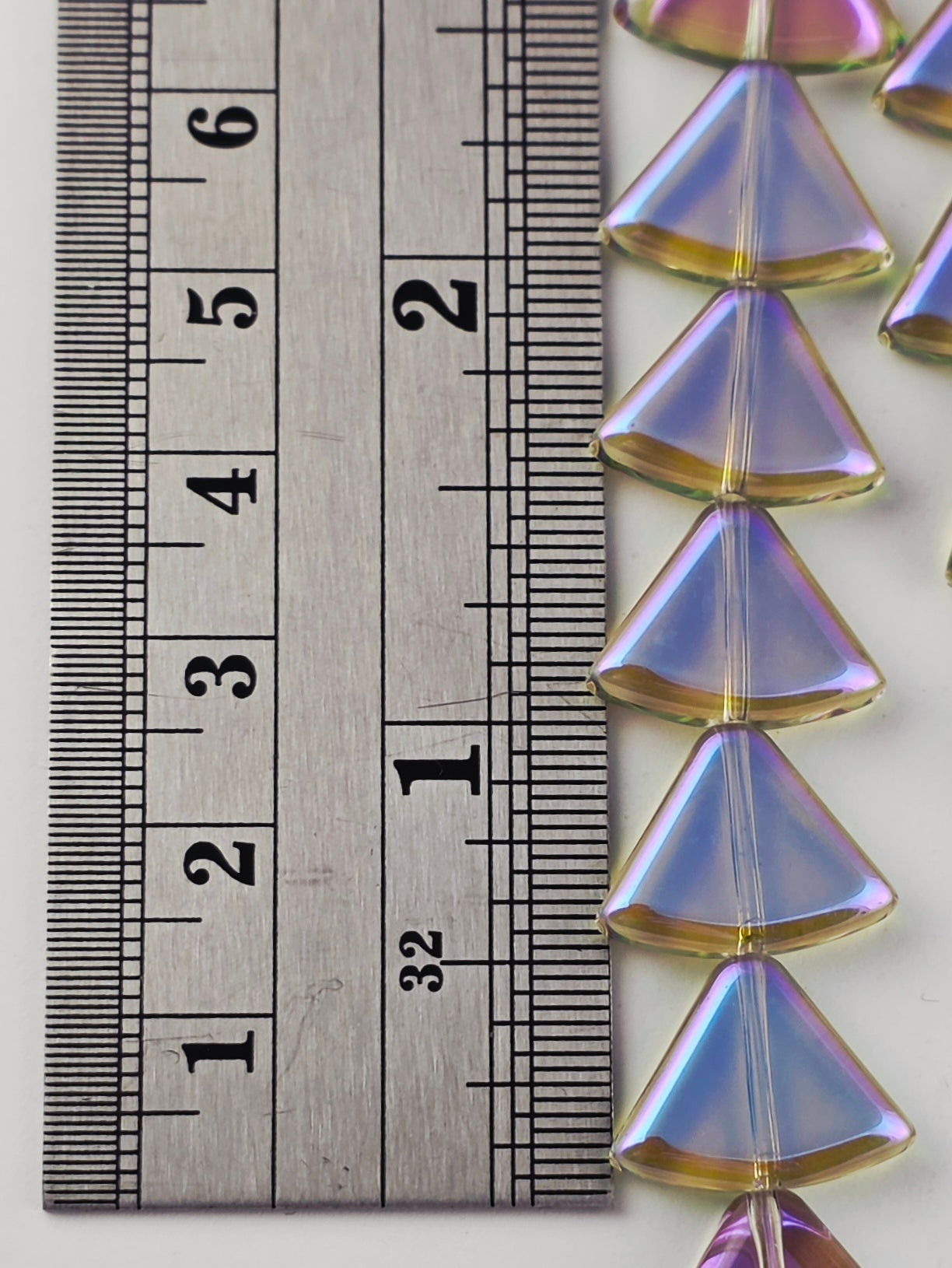 12x15mm Lavender Luster Rainbow - Rounded Triangles
