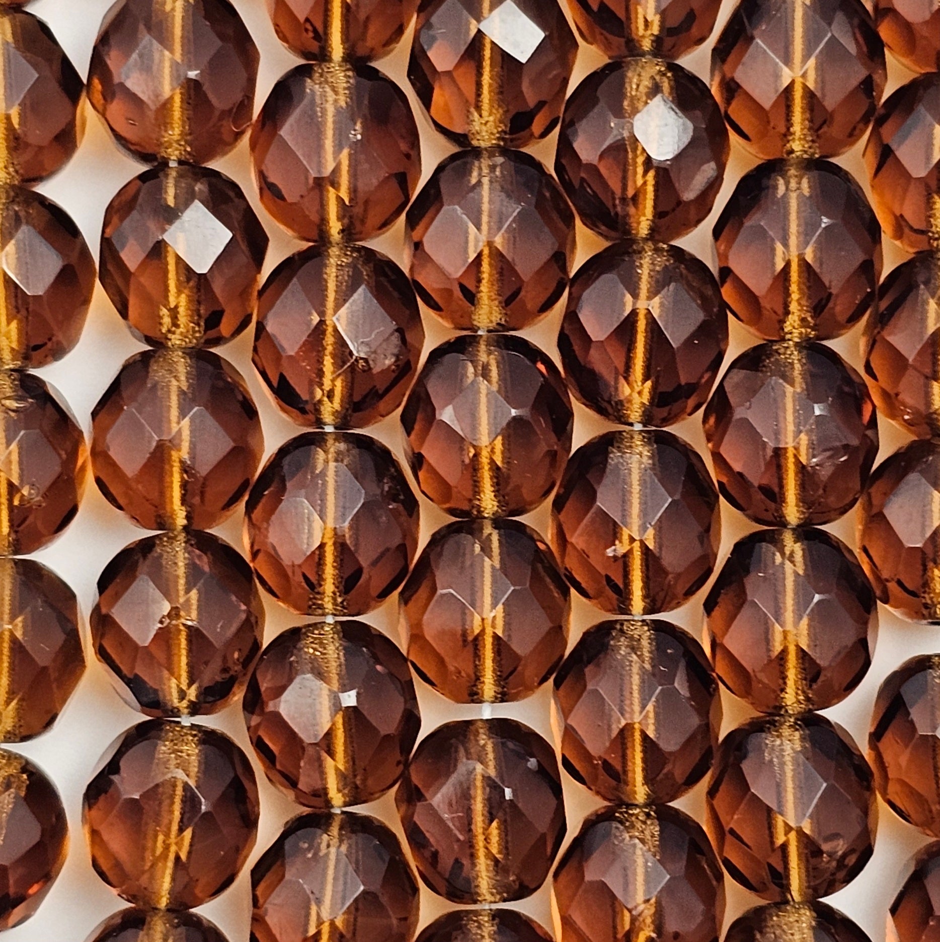 8mm - Smoked Topaz - Fire Polished