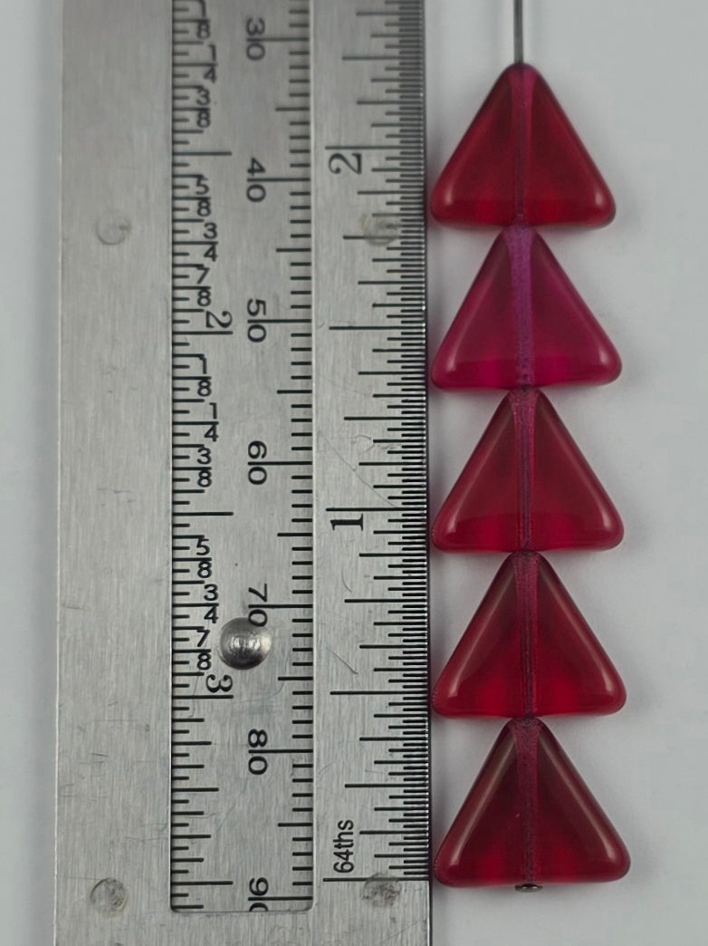 12mm Fuchsia Transparent Triangle - NEW BATCH