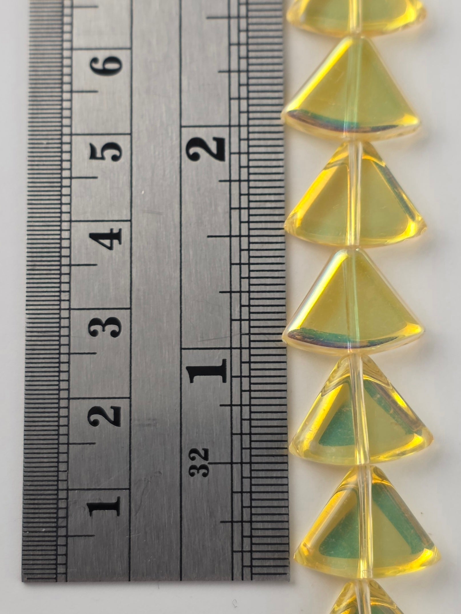 12x15mm Yellow Luster - Rounded Triangles