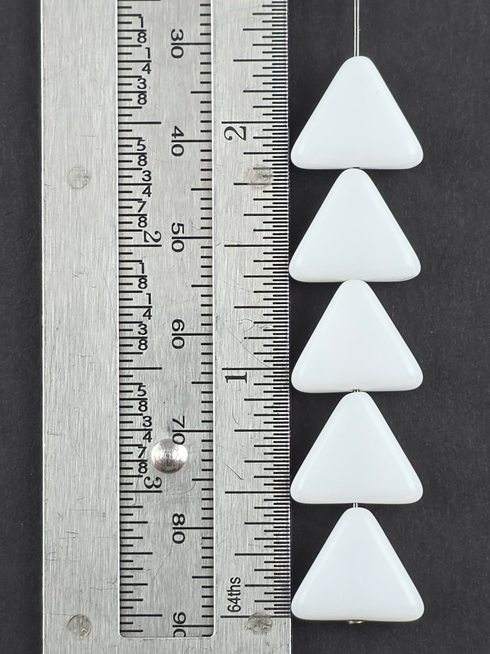 12mm White Silk Triangles