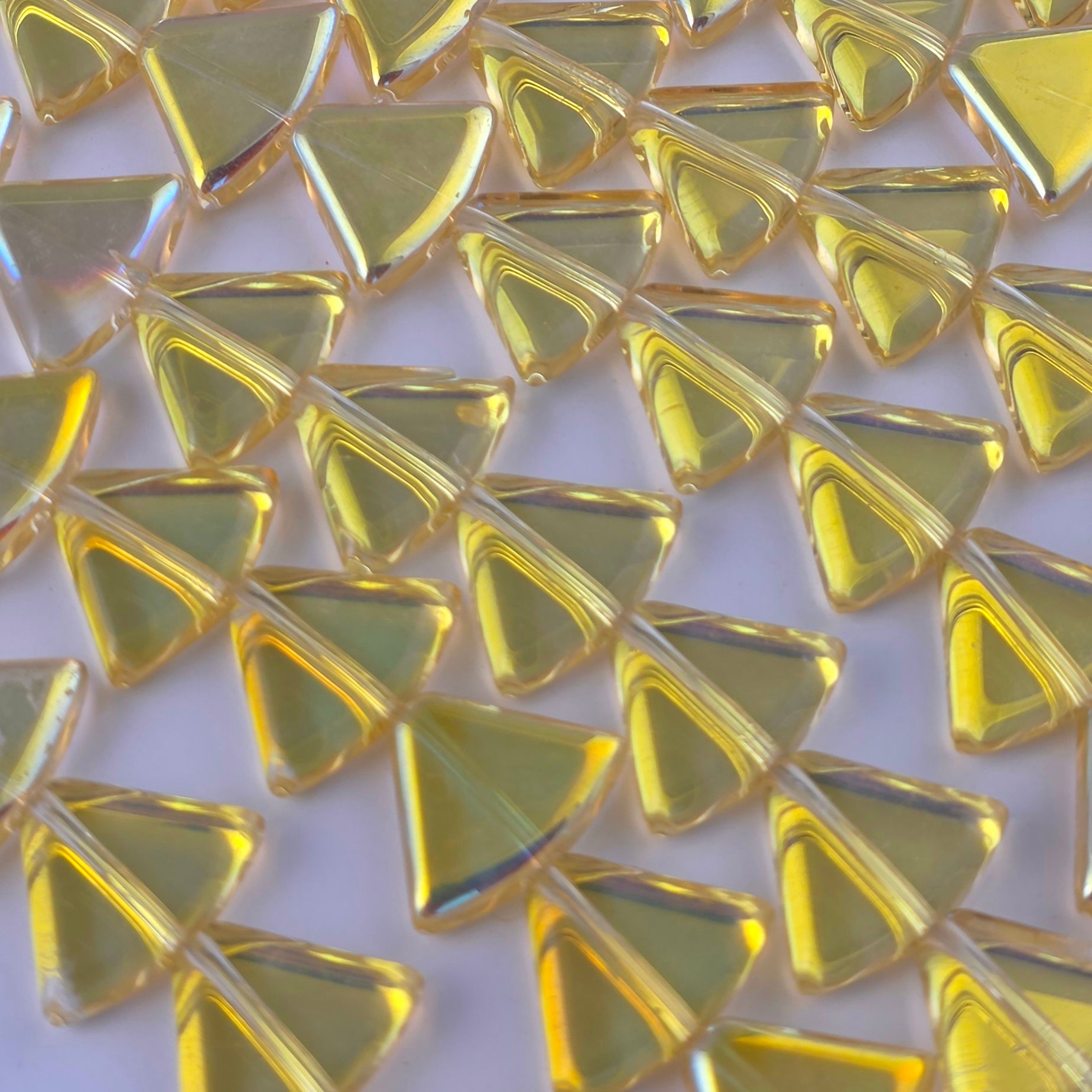 12x15mm Yellow Luster - Rounded Triangles