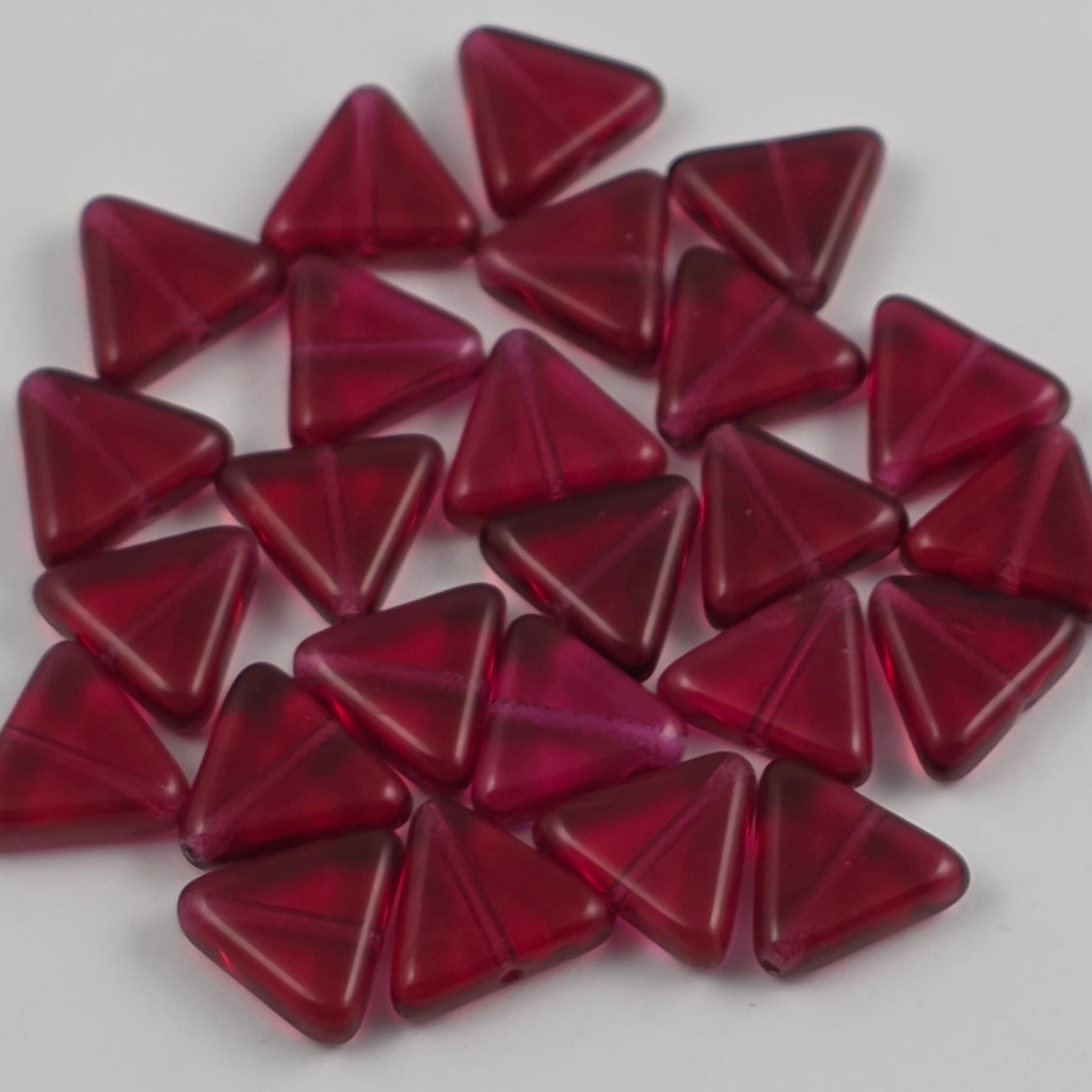 12mm Fuchsia Transparent Triangle - NEW BATCH