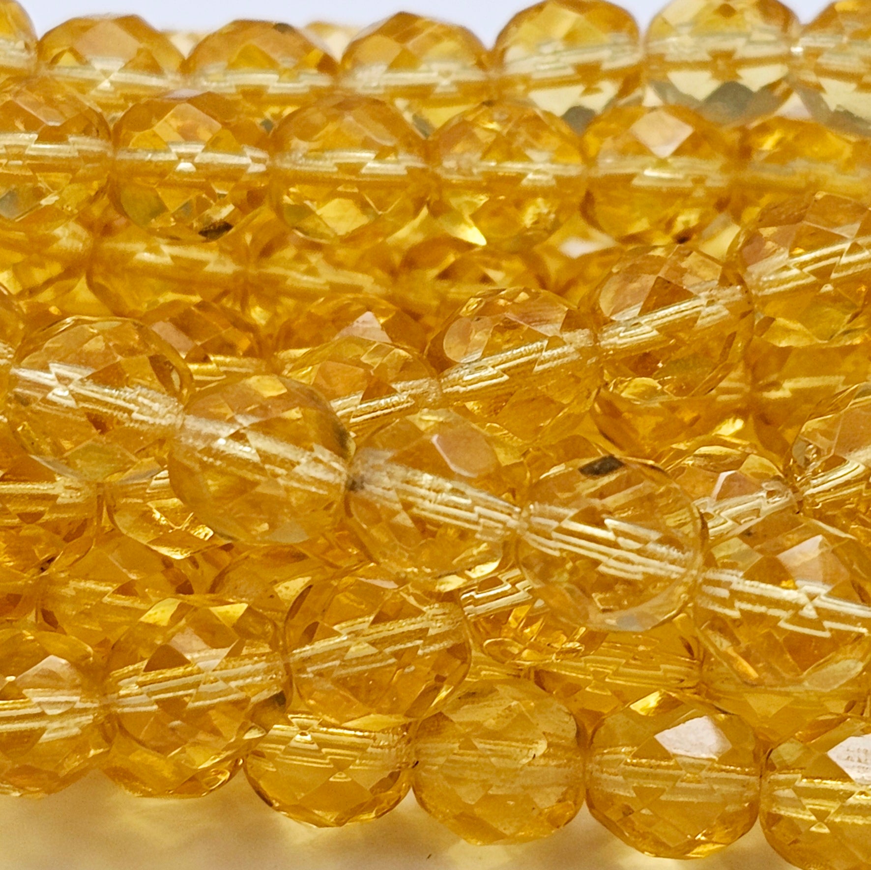 8mm - Light Topaz - Fire Polished