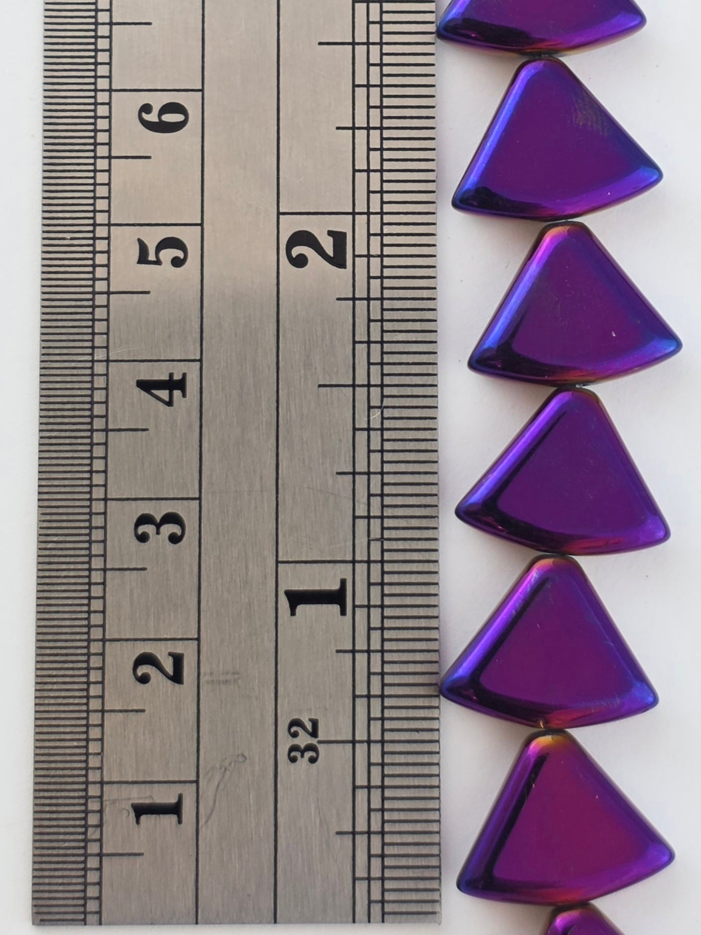 12x15mm Purple Metallic - Rounded Triangles
