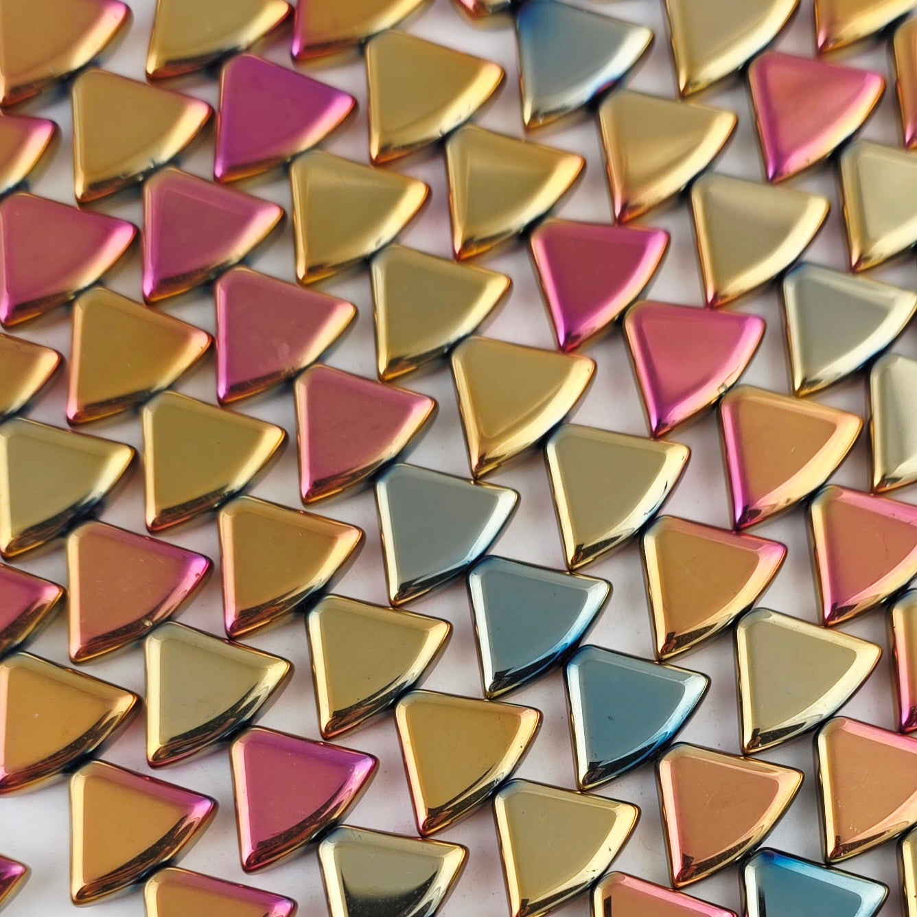 12x15mm Pink Copper Metallic - Rounded Triangles