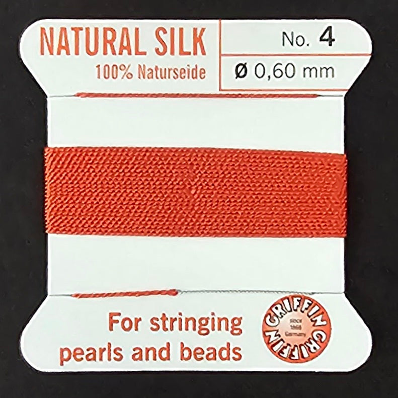 Griffin Silk - Coral - 2 Meters with Needle