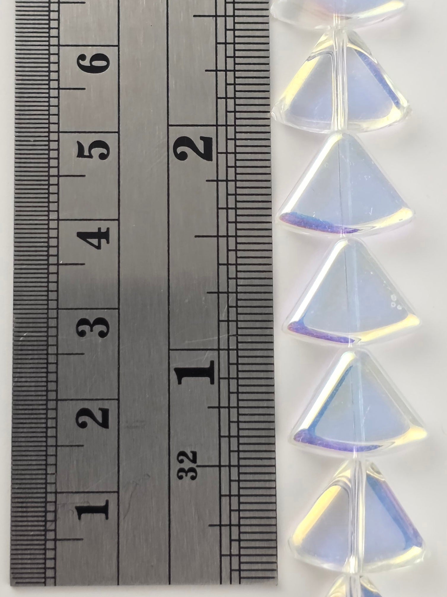 12x15mm Crystal AB - Rounded Triangles