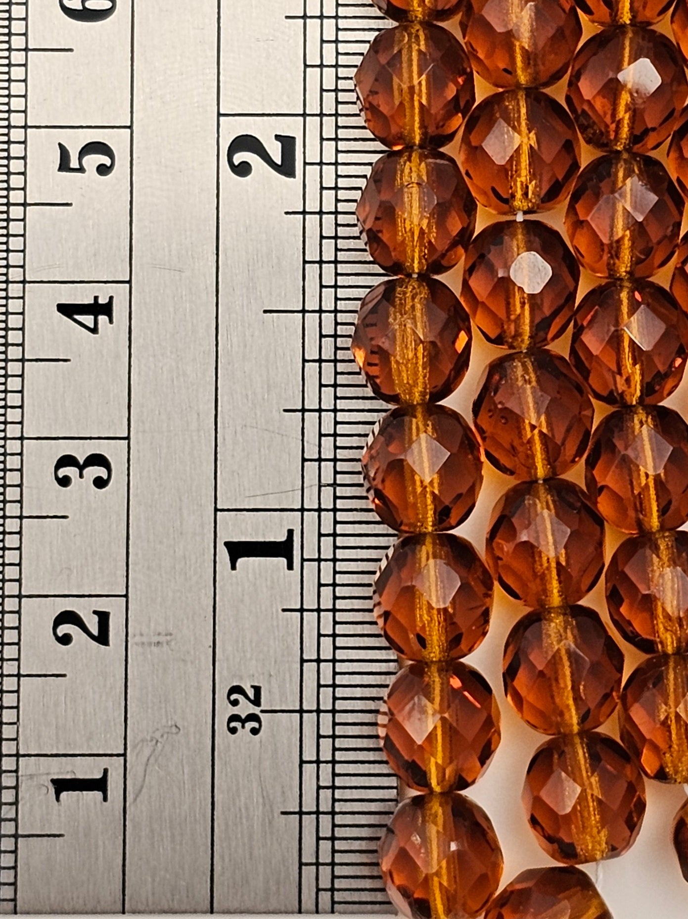 8mm - Dark Topaz - Fire Polished