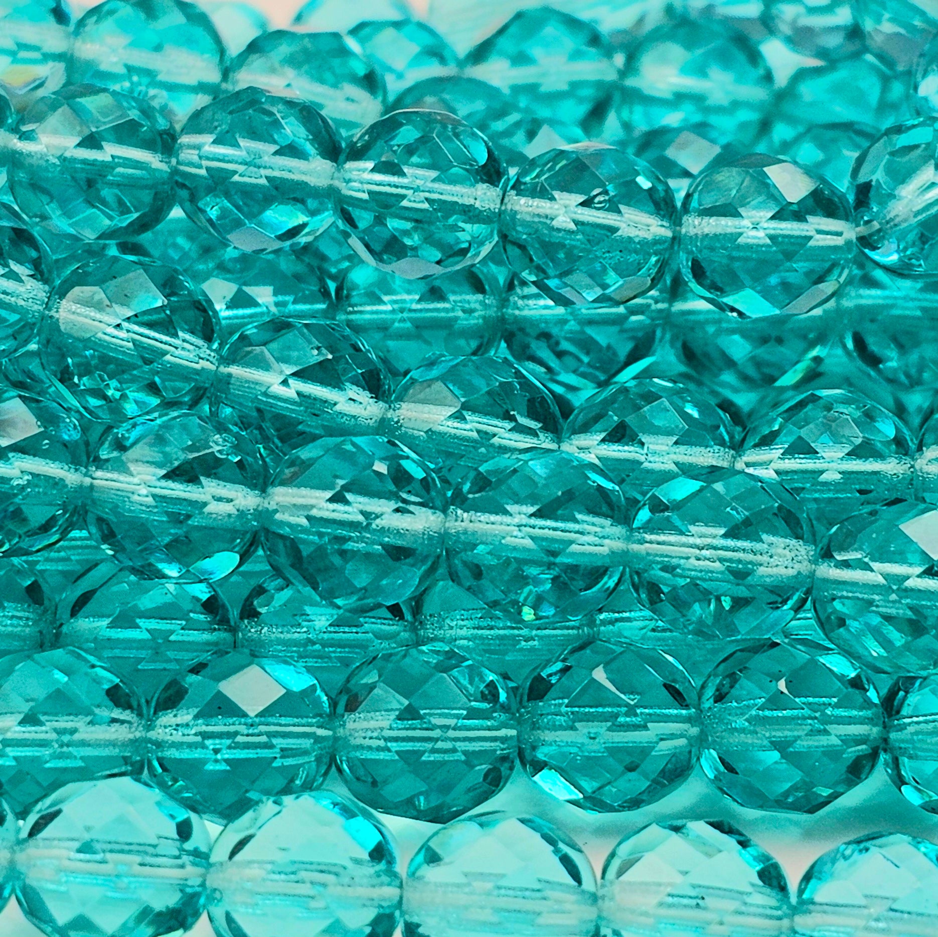 8mm - Dark Aqua - Fire Polished