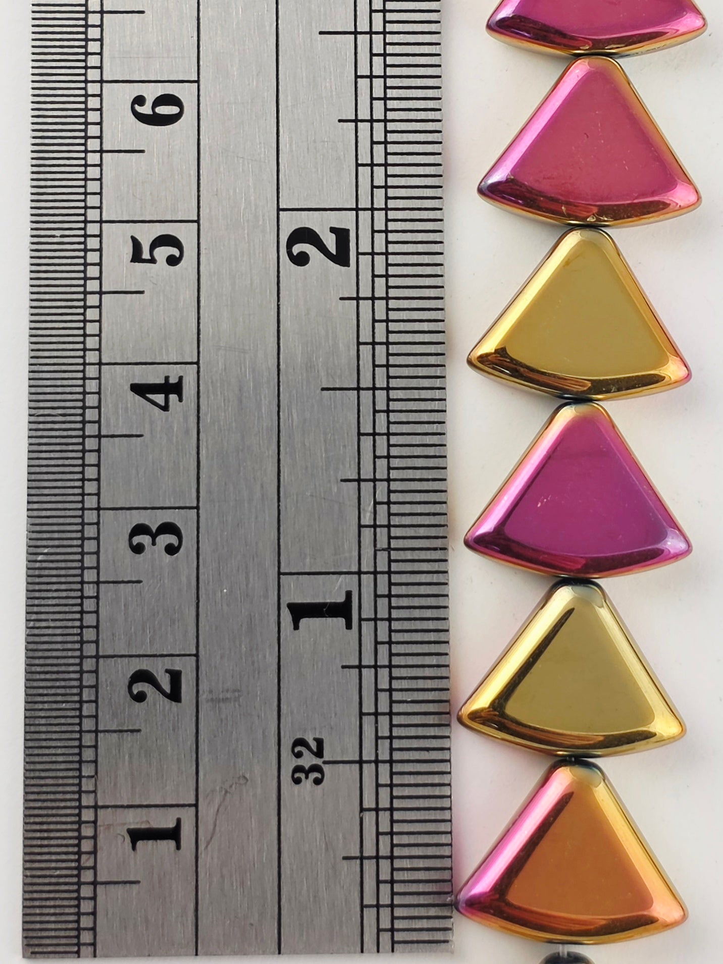 12x15mm Pink Copper Metallic - Rounded Triangles