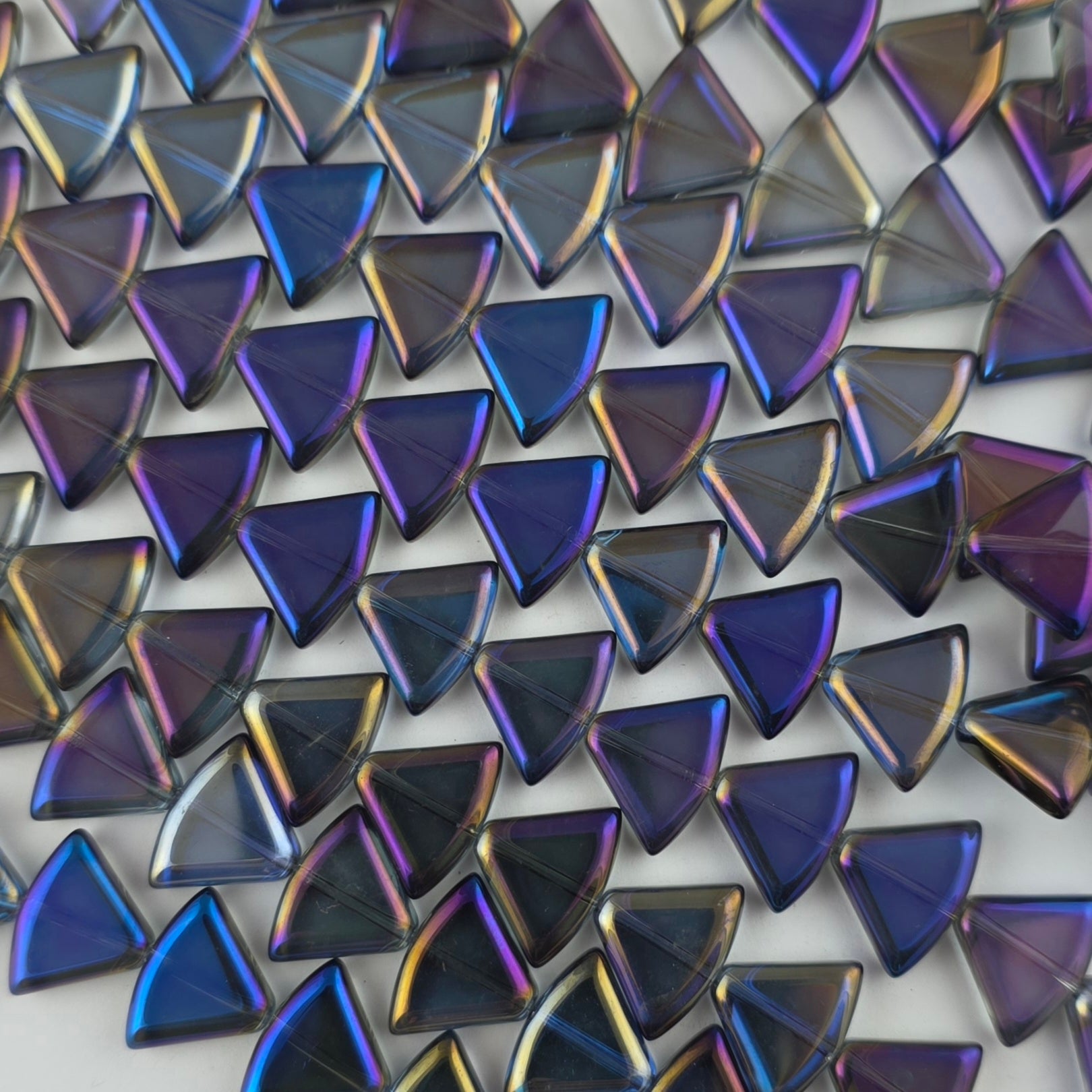 12x15mm Purple Luster Rainbow - Rounded Triangles