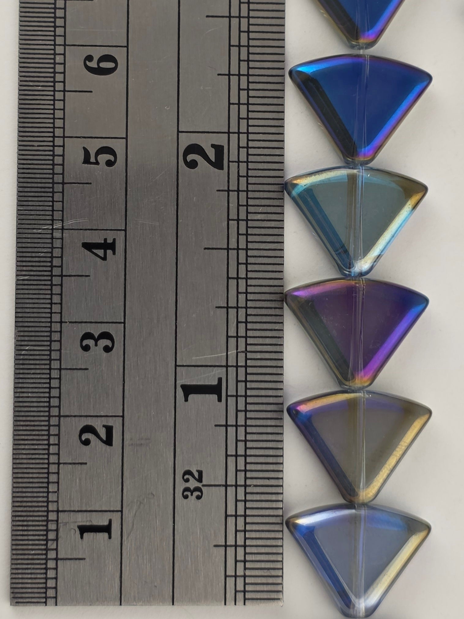 12x15mm Purple Luster Rainbow - Rounded Triangles