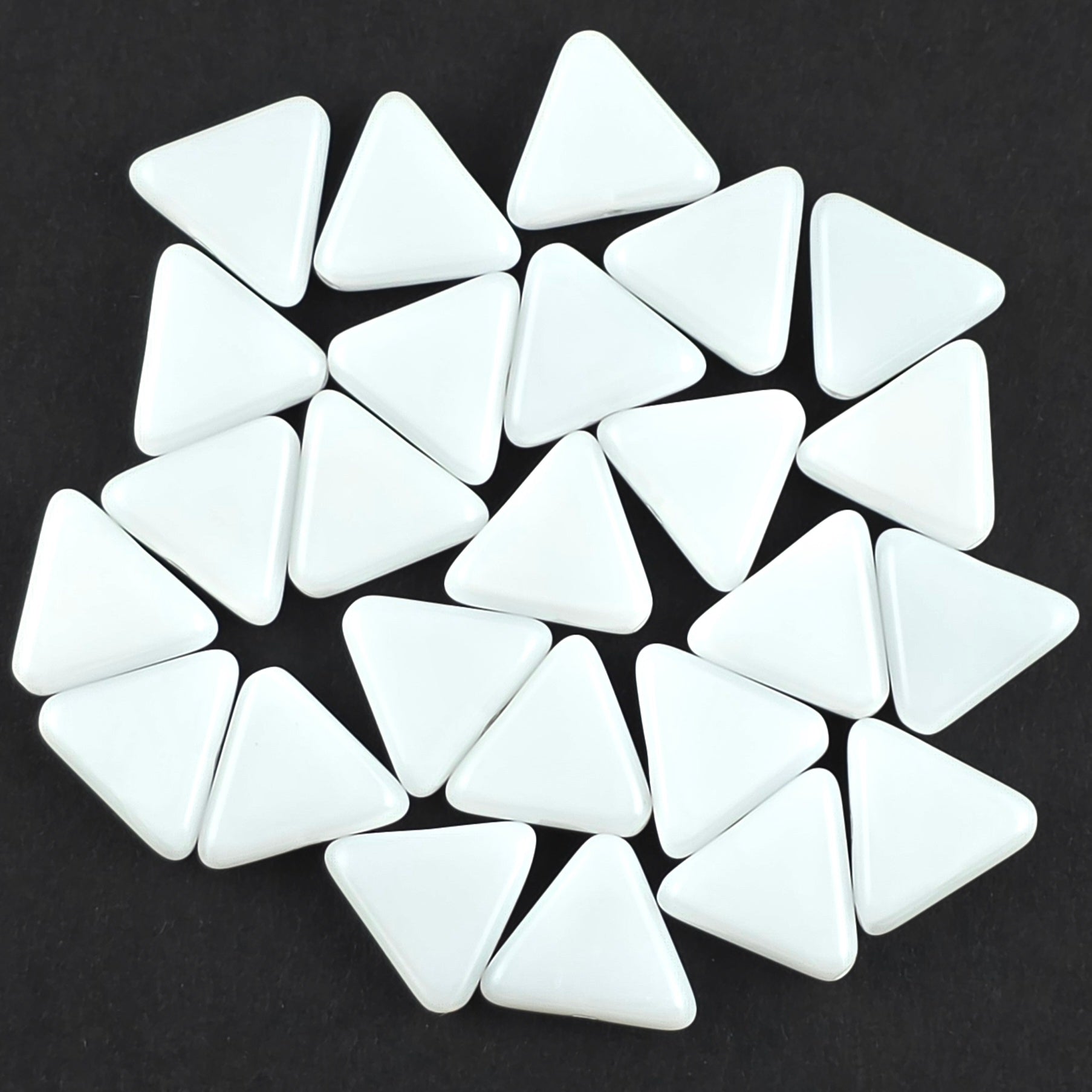 12mm White Silk Triangles
